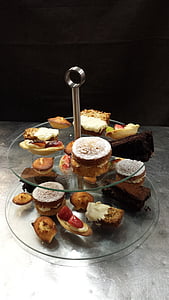 taarten, taarten op stand, kopje thee, voedsel, cakestand, Cake-stand, spons
