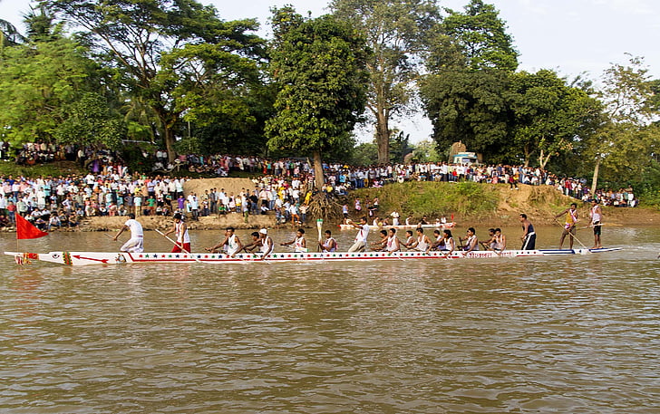 csónak, evezős csónak, horgászcsónak, vitorlás, víz, sport, Assam