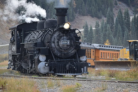 Durango, Silverton, Colorado, narrowgage, ferrocarril, pista del ferrocarril, tren de vapor