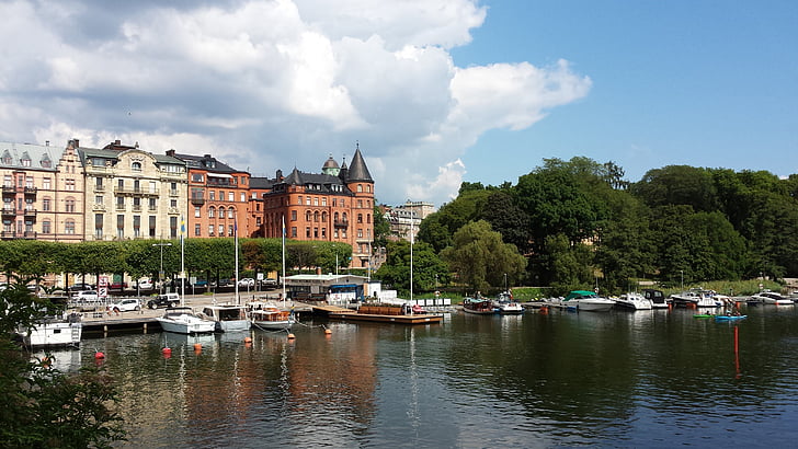 Stockholm, jõgi, vee, Rootsi, arhitektuur, Skandinaavia