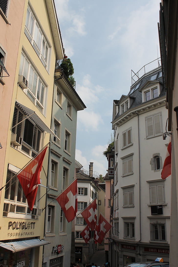 Zurich, Sveitsi, lippu, kaupunki, Euroopan, Matkailu, Swiss