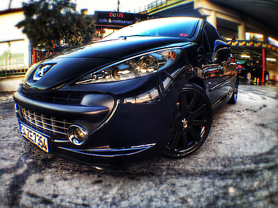 Peugeot, автомобіль, чорний, 207, gt