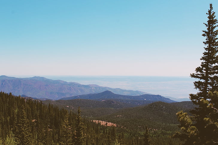 view, mountains, mountain, trees, nature, landscape, green