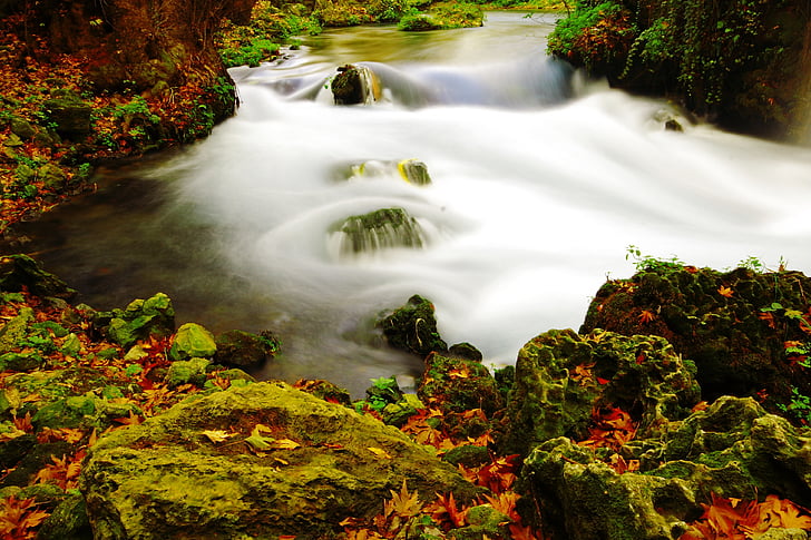 Thiên nhiên, tiếp xúc lâu dài, màu xanh lá cây, nước, thác nước, Antalya, cảnh quan