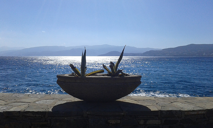 Pulau, Crete, matahari, laut, pemandangan, liburan