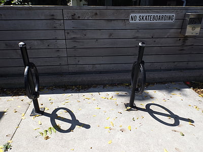 Fahrrad, Schatten, Skateboard