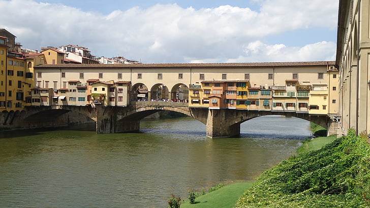 Старият мост, Флоренция, Италия, мост - човече структура, архитектура, река, Европа