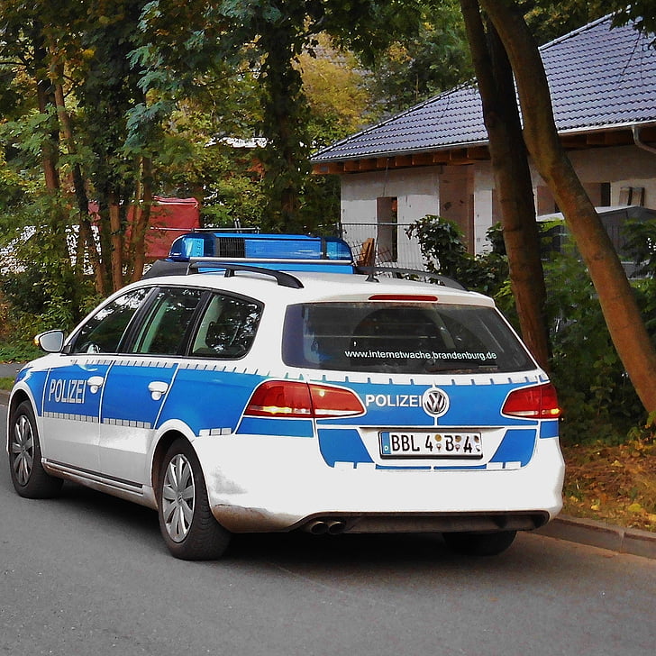警察, 車, ブランデンブルク, ドイツ