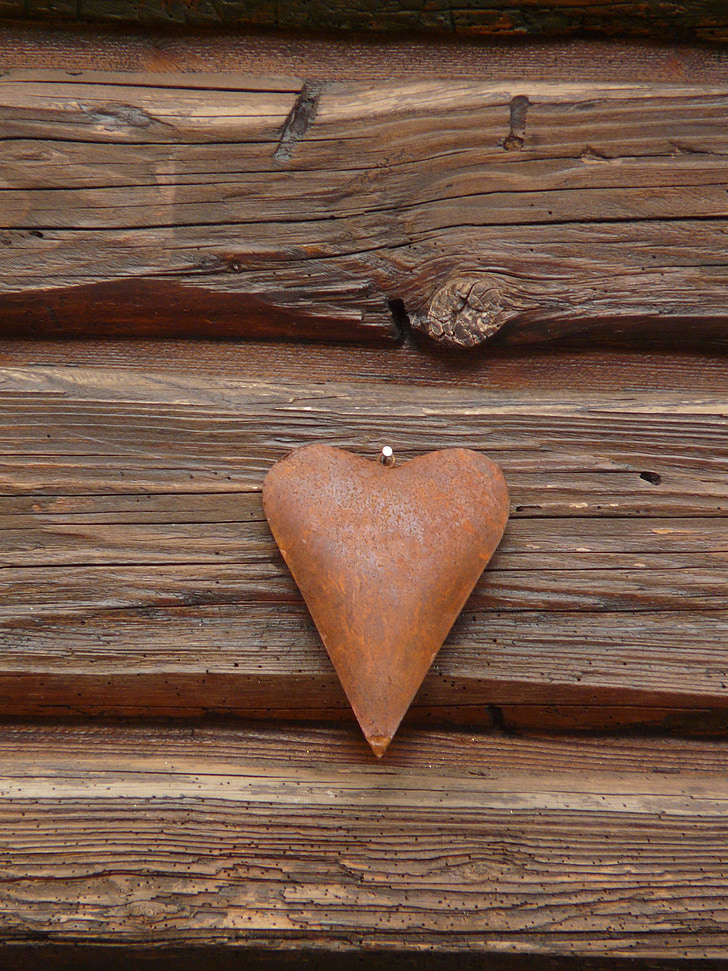 cuore, metallo, amore, legno, bar