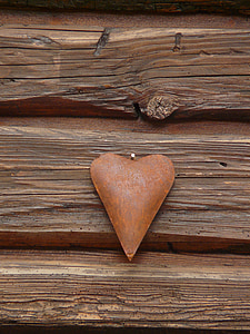 hjärtat, metall, Kärlek, trä, bar