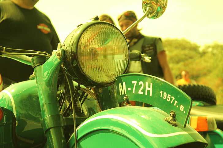 mootorrattad, Vintage, roheline