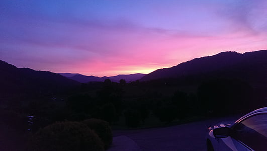 coucher de soleil, Asheville, Caroline du Nord