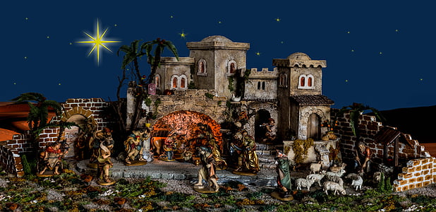 jõulud, Bethlehem, võrevoodi, Jeesuse sünd, Jeesus, Kristuse stseen, Santon