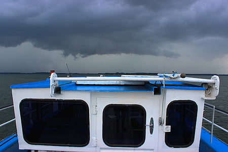 Boot, Sturm, Wolken, dramatische, See, Atmosphäre, Himmel