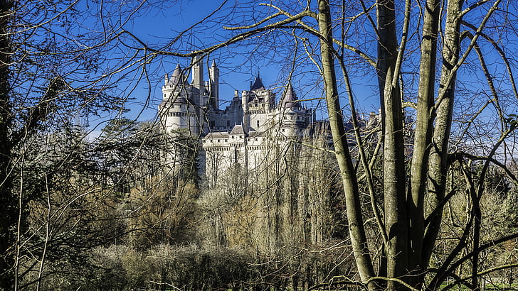 slottet i pierrefonds, medeltida, medeltiden, Frankrike arv, turism, gammal byggnad, träd