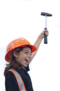 worker, little girl, hammer, dom, strength, shipyard, project