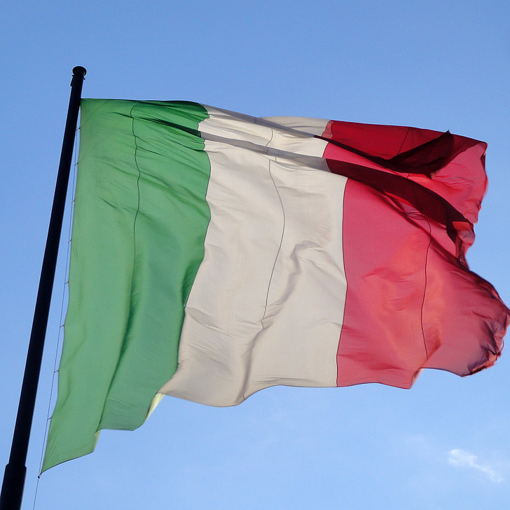 Italia, bandiera, Italiano, Vento