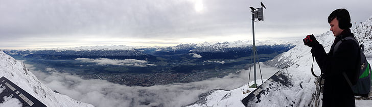 Innsbruck, utazás, hó, hegyi, táj