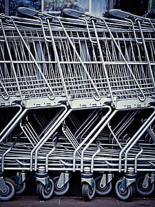 Indkøbskurv, shopping, supermarked, Køb, trolley, Rulleborde, transport