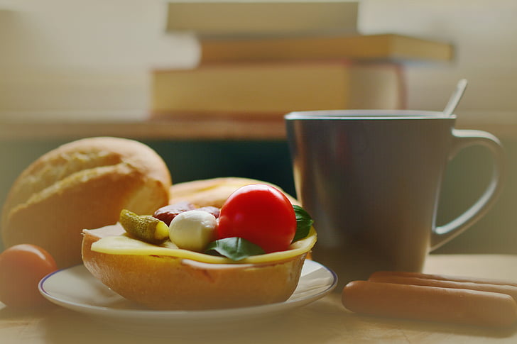 πρωινό, σνακ, σάντουιτς, Ξεκινήστε τη μέρα σας, διάλειμμα, ρολό, λουκάνικο