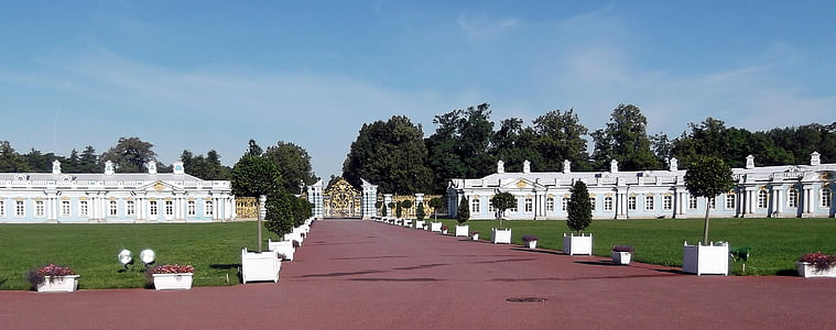 catherine's palace, courtyard, st petersburg, russia, sankt petersburg, architecture