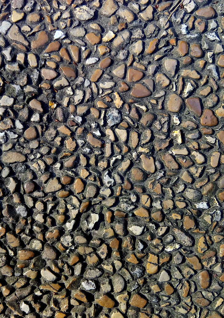 pedras, pequeno, rocha, mineral, marrom, cinza