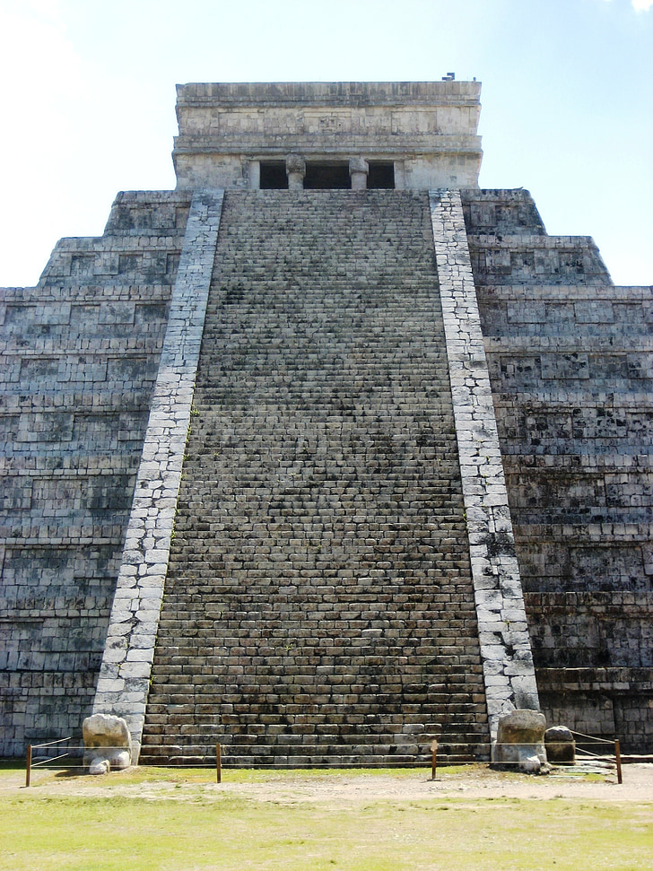El castillo, Chichén Itzá, Mayské, pyramida, chrám, Mexiko, Yucatan