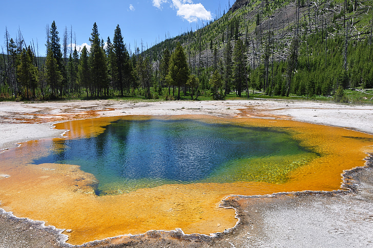 Yellowstone, termiczne, gorące źródła, krajowe, Wyoming, Gejzer, naturalne