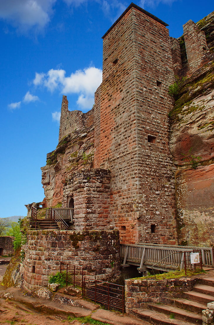 ruin, slott, Frankrike, Heritage, sandsten, befästning, Alsace