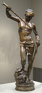 Statue, David, juht, Goliath, Antonin, mercié, Cincinnati