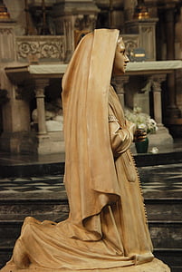 imagen, estatua de, devoto, religión, fe, Iglesia, de rodillas