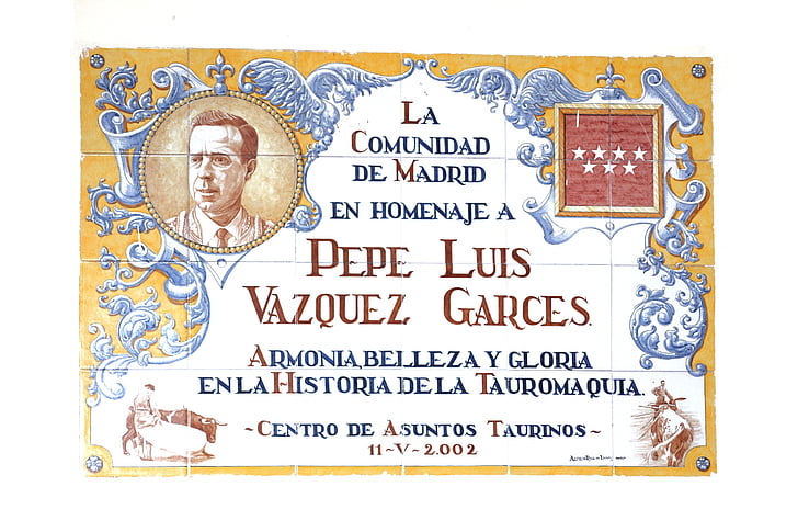plaque, Articles en terre cuite, course de taureaux, Espagne