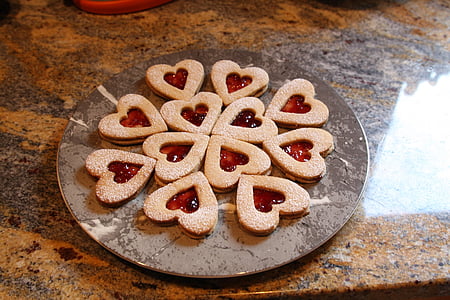 thực phẩm, trái tim Linzer, cookie, Linzer, món tráng miệng, Ngọt ngào, Ngày Valentine
