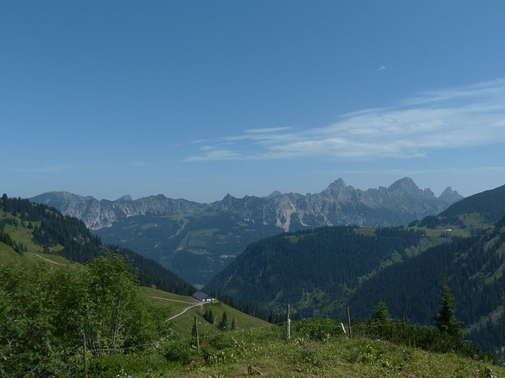 Tannheim, biegaczy głowy, czerwony flüh, Gimpel, alpejska, Alpy Algawskie, góry