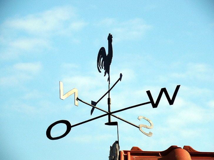 weather vane, compass point, wind direction, wind, north, south, east