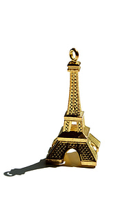 tháp, vàng, bản sao, Eiffel, Paris, Pháp, bức tượng