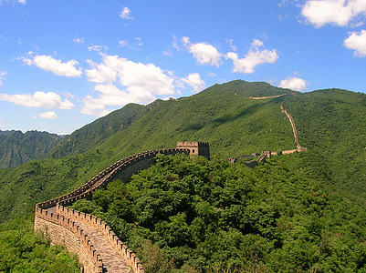 Xina, cel, núvols, paret, pedra, punt de referència, històric