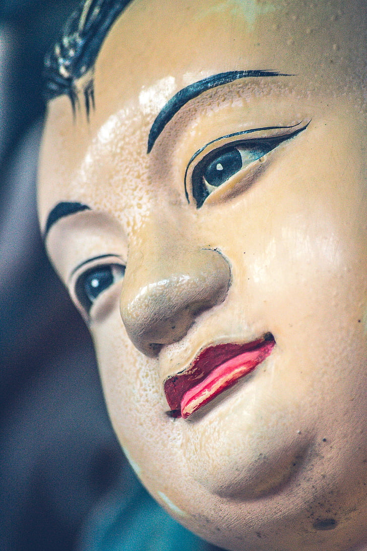 visage, statue de, Chine, Bouddha, sérénité, Zen