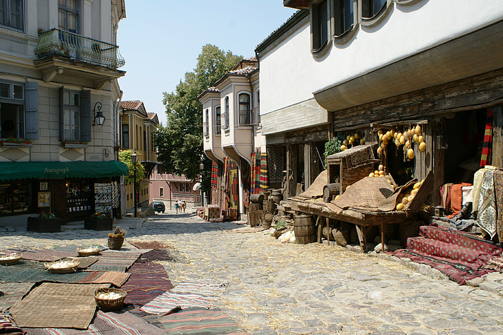 den gamle bydel, Plovdiv, Bulgarien, Bazaar, Street, smalle, lille