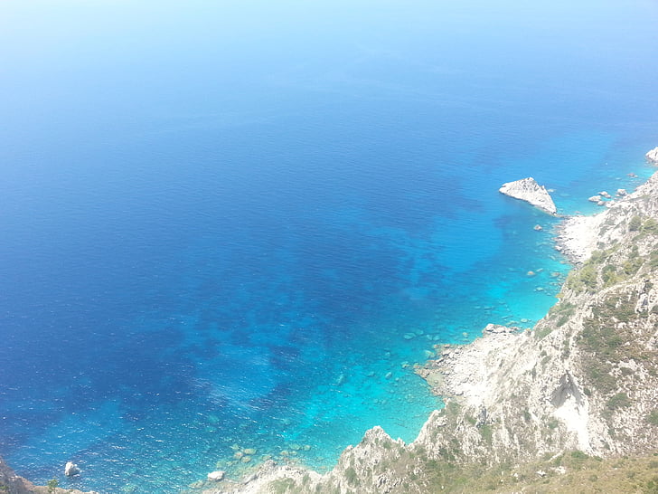 sea, turquoise, rock, cliff, rocky coast, coast