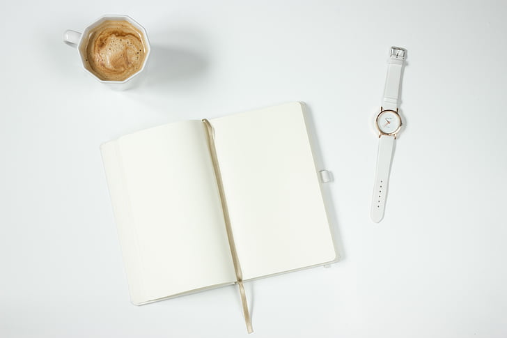 café, taza, bebida, taza, Notebook, Página, papel