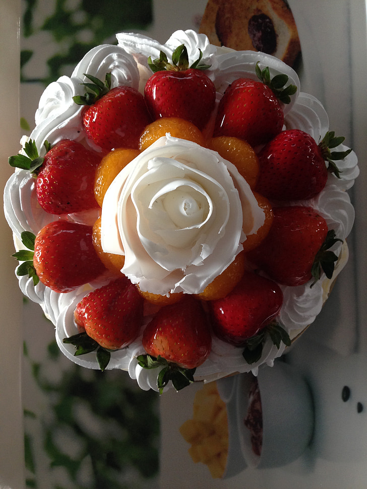 cake, bakery, birthday cake, bake, strawberry