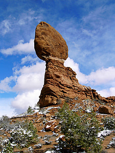 balanced rock, landscape, geology, outdoors, formation, sandstone, red