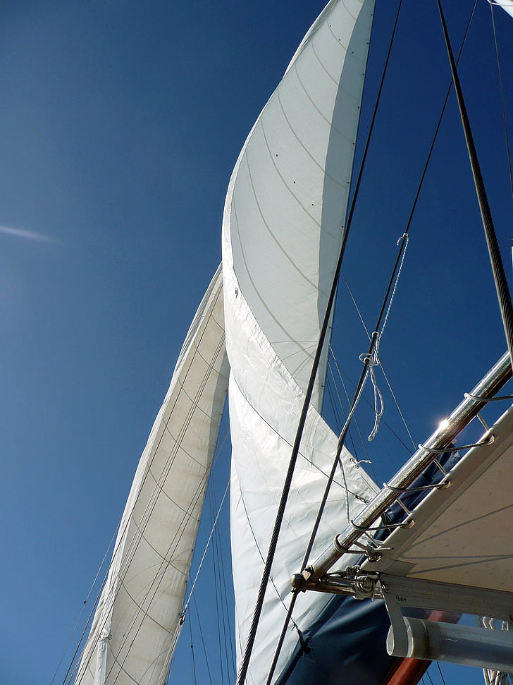 sail, sky, sailing boat, mast, sailing vessel, water sports, blue