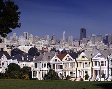 Сан Франциско, Skyline, къщи, Даунтаун, градски пейзаж, архитектура, град