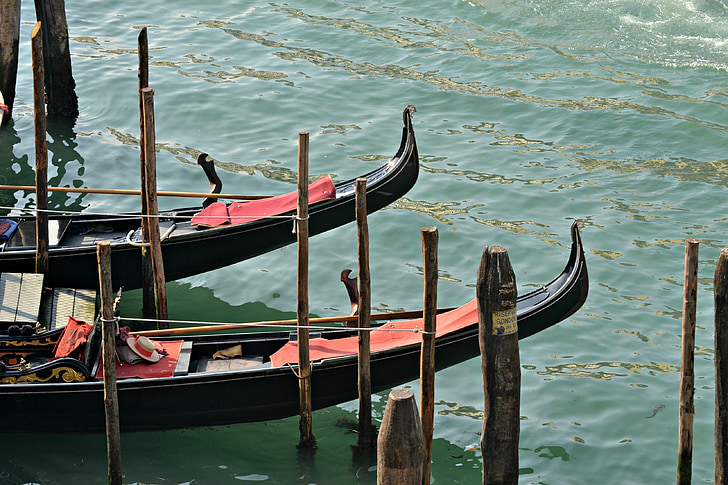 gondol, Italia, Venezia, kanalen, båt, vann, reise