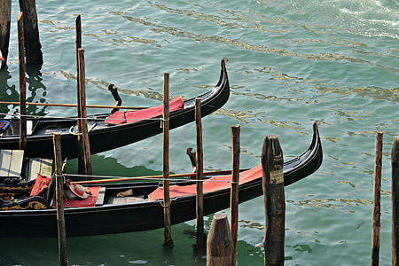 gôndola, Itália, Veneza, canal, barco, água, viagens