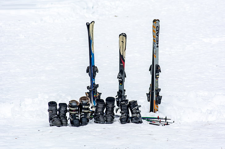 Ski, Skischoenen, apparatuur, Skiën, sport, winter, sneeuw