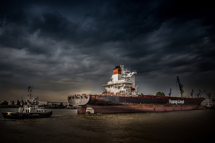 Hamburg, Port, hamburgskom prístave, Labe, hanzové mesto, loď, Kontajnerová loď