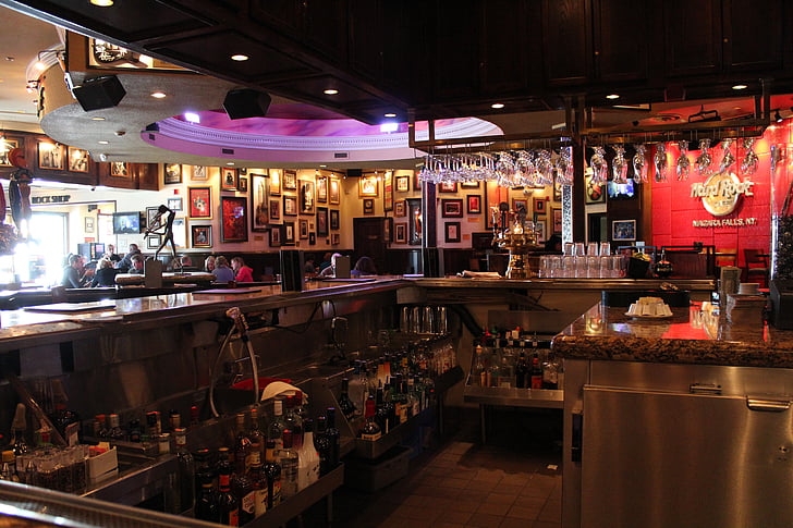 Hard rock café, bar, restaurante, bar, Estados Unidos da América, Lago Erie, Niagara